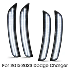 4x Smoke LED Side Marker Lights For 15-23 Dodge Charger R/T Scat Pack SXT GT SRT