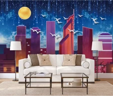 3D Red Building ZHUA8083 Wallpaper Wall Murals Removable Self-adhesive Amy