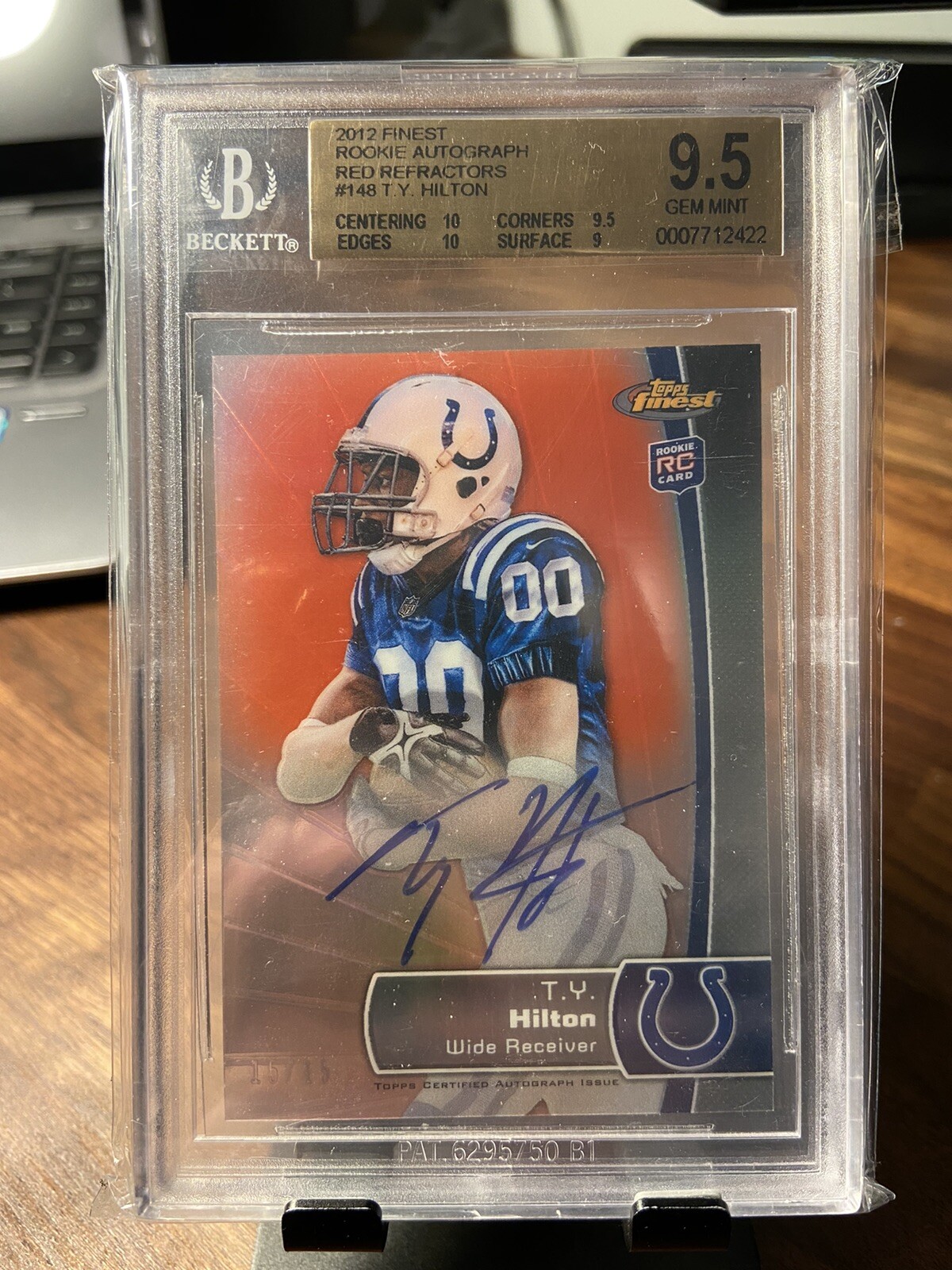 TY Hilton Finest #148 Autograph-Red Refractor