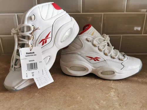 Reebok Classics Question Mid GX0230 White Red 6 Limited New Size EUR40.5 US8 UK7