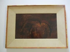 1960's PAUL DYCK EXPRESSIONISM MODERNISM NIGHT HORSES ABSTRACT SIGNED LISTED