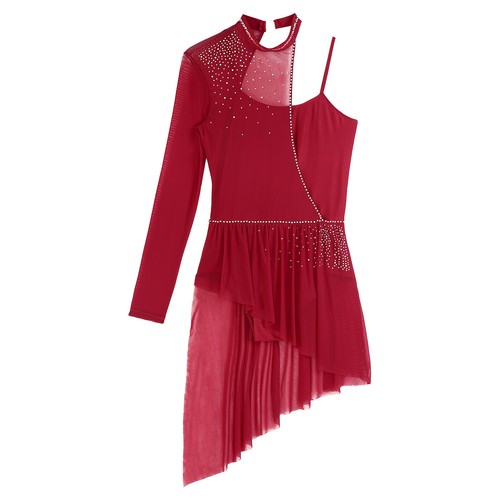 Damen Kostüm Spaghettiträger lyrischer Tanz Latein Kleider Erwachsene Tanzkleidung - Bild 6 von 59