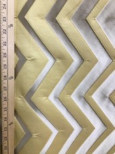 GOLD BEIGE Zigzag Brocade Upholstery Drapery Fabric 54 in. Sold BTY
