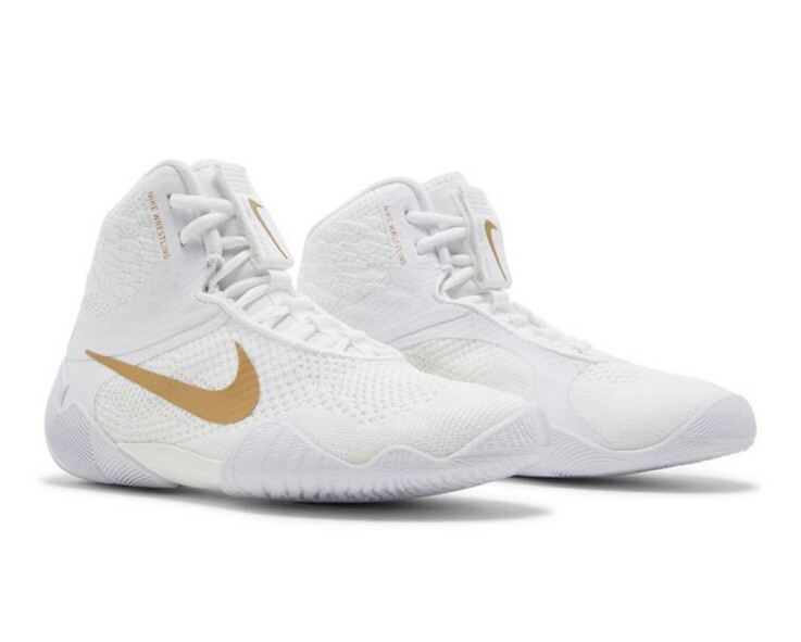 nike white and gold wrestling shoes