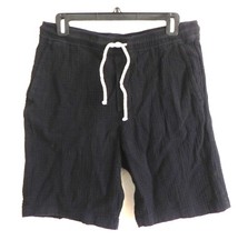 Zara Short Pants Black Pockets Elastic/Drawstring Waist Waffle/Textured Size M