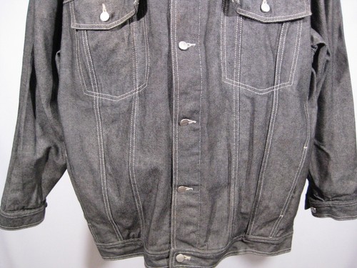 RARE Iceberg History Black Denim Jean Jacket Mens XXL 90s Y2K Italy Hip Hop 🔥 - Picture 20 of 24