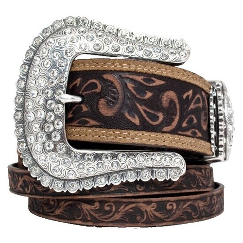 TONY LAMA Studded Rhinestone Western Tan Leather Cowgirl  display picture 1