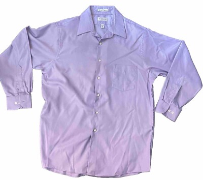 Van Heusen Lux Sateen Dress Shirt Mens Large 16 32/33 Long