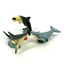 Safari Ltd Great White Shark Dolphin Blue Whale Sea Animals Vintage Figures Toys