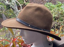 Men's Wool Felt Outdoor Fedora Hat Brown Size L Giovannio Made in USA