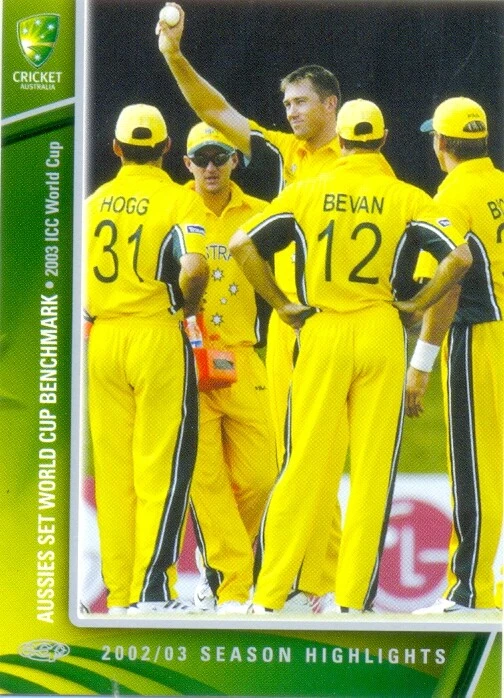 2003-04 Australian Cricket Season Highlights from 2002/3 Card 71 World Cup - Image 1 of 1