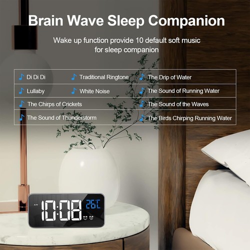 Digital Wecker mit großer LED Temperaturanzeige Snooze USB 12h/24h Alarm C20 - Bild 3 von 7