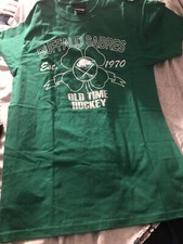 Reebok Buffalo Sabres Est. 1970 Old Time Hockey Medium Men New Green