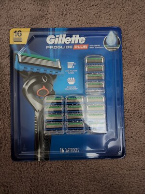 Gillette Proglide Plus Anti Friction Enhanced Comfort Strip Cartridge Blades...