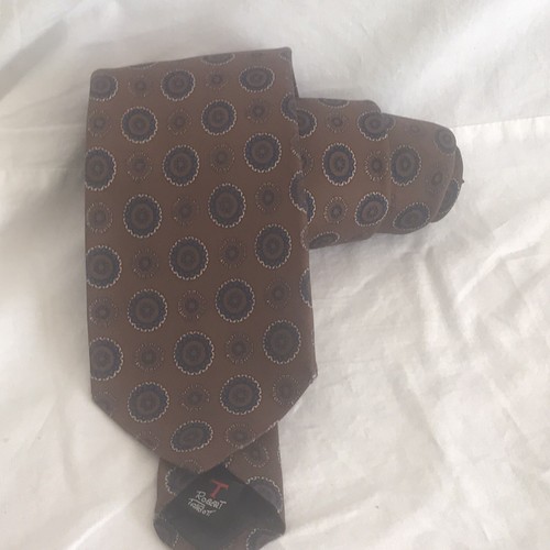 ROBERT TALBOT Best Of Class Nordstrom Silk Tie USA Extra Long Brown Medallion - Picture 18 of 22