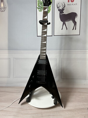 #ad Black Solid Mahogany Electric Guitar Factory 2EMG Pickups 6 String Black Parts $294.00