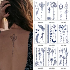 Herbal Juice Semi Permanent Waterproof Body Arm Chest Tattoo Stickers Flower DIY