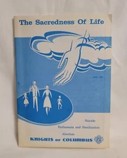 Vintage Booklet Pamphlet Knights of Columbus Sacredness of Life Religious 1966