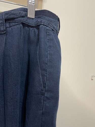 Chico's The Platinum Crop Sz 2.5 Dark Blue 100% Lyocell Belted Casual NWT $89 - Picture 4 of 12
