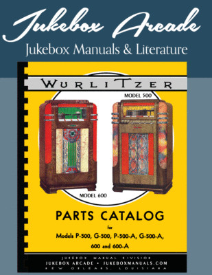 Wurlitzer Models 500 & 600 Series Parts Catalog Manual w/ Large 11x17 Schematics