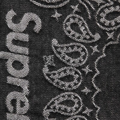 Supreme Bandana Jacquard Baggy Jean Black - Size 34 - Brand New