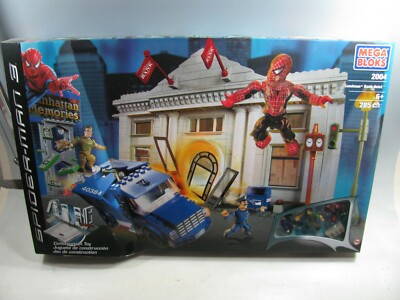 669| Mega Bloks 2004 - Spiderman 3 Banküberfall Bauset mit Figuren - neu