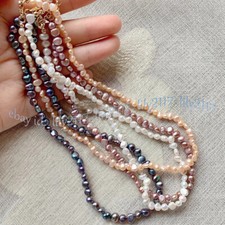 Small 4-5mm Genuine Natural Multicolor Freshwater Baroque Pearl Necklace 14-48''