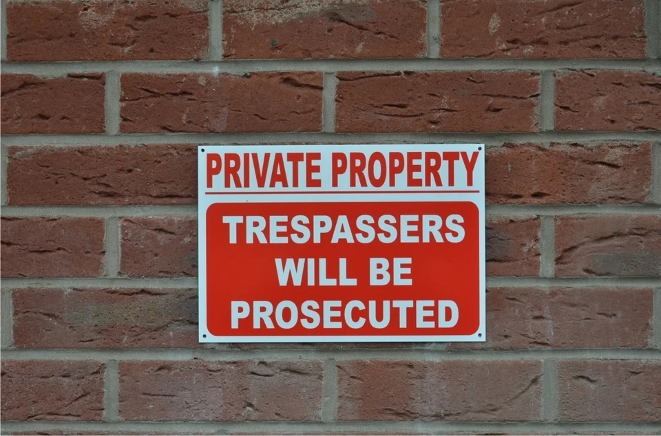 PRIVATE PROPERTY TRESPASSERS WILL BE PROSECUTED sign or sticker 3 sizes access