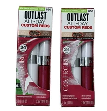Lot 2 Covergirl Outlast All-Day Custom Reds Lipstick 850 Extraordinary Fuchsia