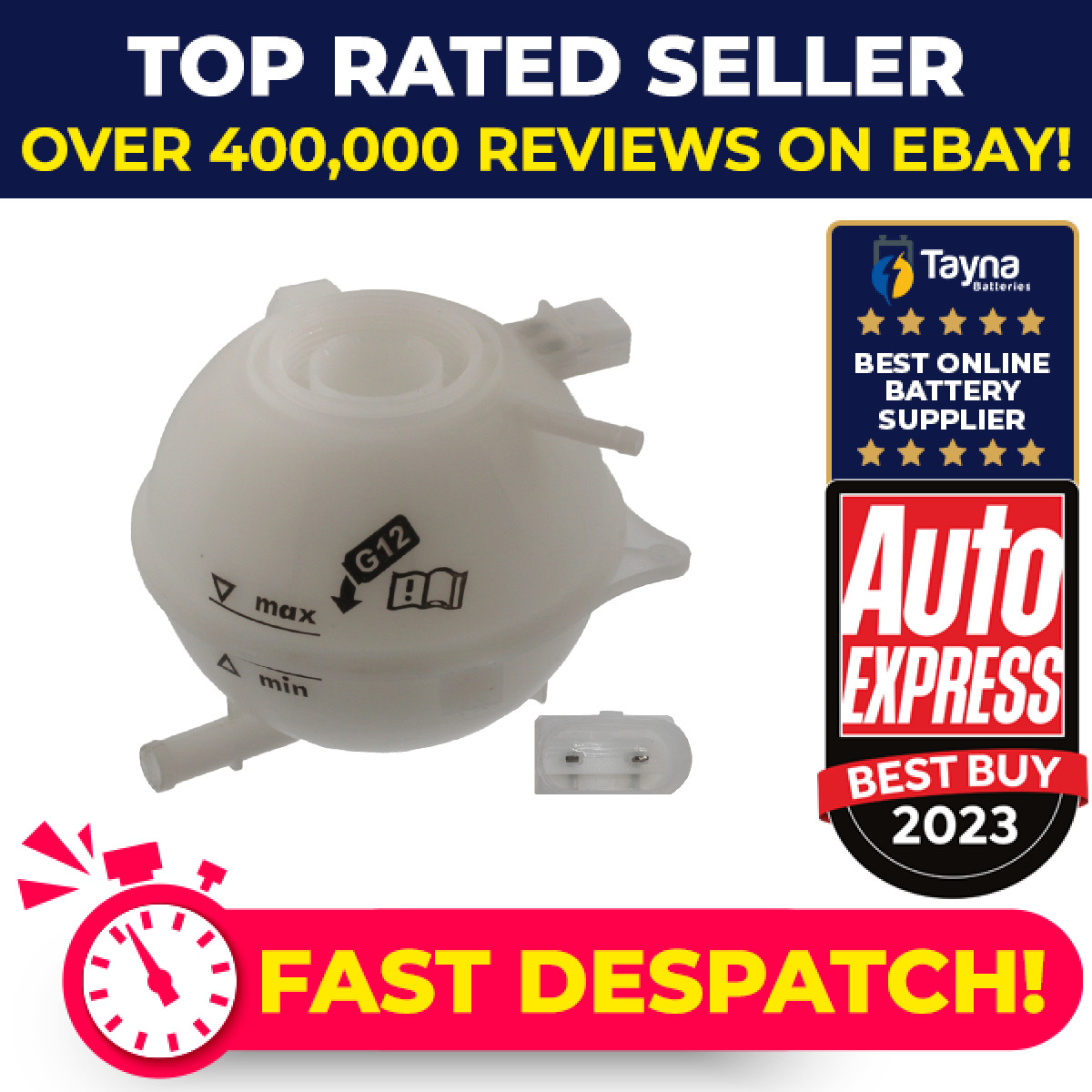 Coolant Expansion Tank fits VW FOX 5Z 1.2 1.4 1.4D 05 to 11 6Q0121407 6Q0121407A