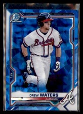 Drew Waters 2021 Bowman Chrome Sapphire Edition #BCP-160 Atlanta Braves