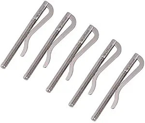 5 Packs Slim Spring-Loaded Bifold Money Clip Bar with Anti-Slip Threaded Base fo