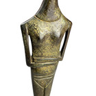 Vtg Greek Bronze Cycladic Female Idol Hyfantis Museum Replica Marble 13" Statue — photo 3