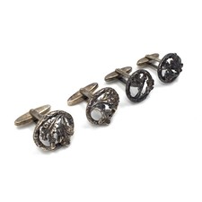 Boutons de manchette traditionnels en argent 835 4 pièces bijoux pour hommes ...
