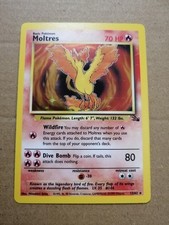 Moltres - 12/62 - Pokemon Fossil Unlimited Holo Rare Card WOTC LP