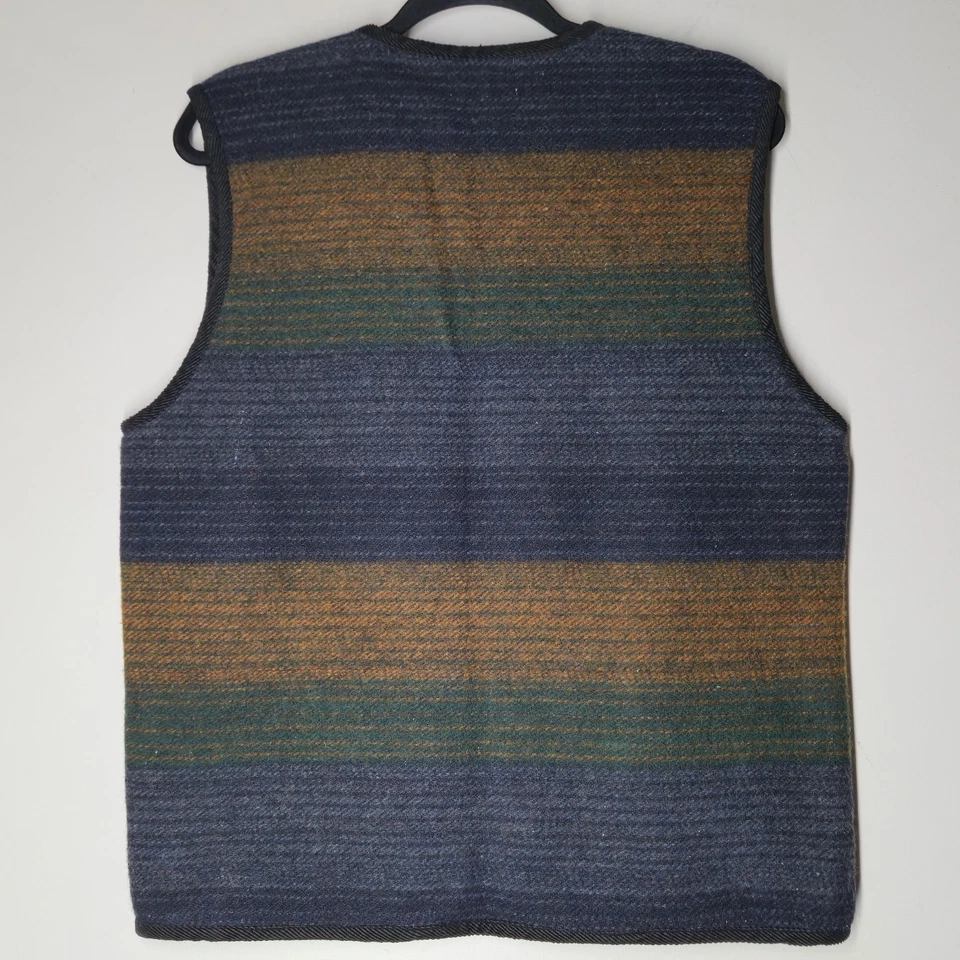 Chaleco de Lana Energie Bi Grosellas De Colección Pequeño Manta Suroeste Rayas Tonos Tierra Foto 4 de 4