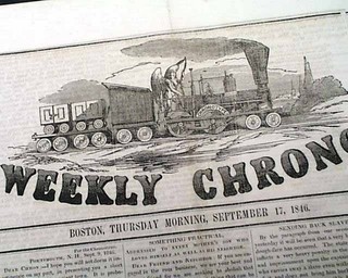 Rare ANTI SLAVERY Emancipation of Slaves Negroes Pre Civil War 1846 Newspaper