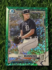 2021 Bowman Chrome Matt Manning #BCP-111 Green Mini Diamond Refractor /99