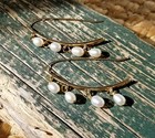LG White 5mm Freshwater Pearl Earrings on Gold Tone Metal Boomerang Earrings Gif — photo 4