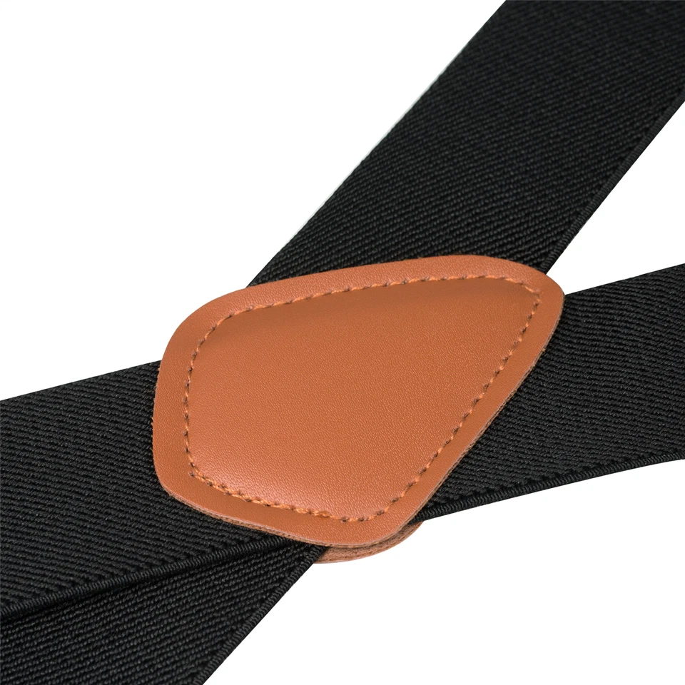 Buyless Fashion Suspenders for Men 48" Elastic Adjustable Straps 1 1/4" X Back - Image 3 of 4