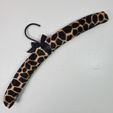 Appendiabiti vintage Neiman Marcus filo legno IMBOTTITO stampa animalier
