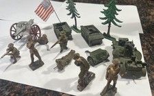Lot Of Vintage 1930s WW1 US Soldiers With Artillery And Accessories