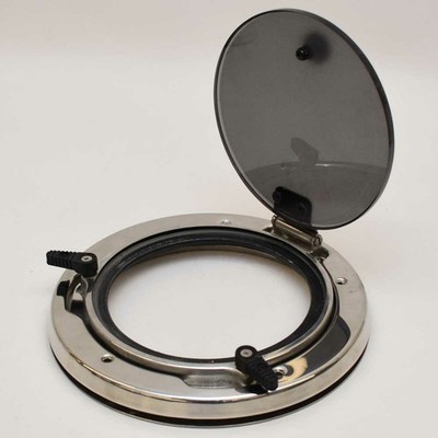 Bomar Boat Round Opening Portlight 9 Inch Frosted S10R-SS-FROST