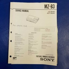 SONY MZ-B3 Service Manual Original Paper OEM Repair Guide - USA