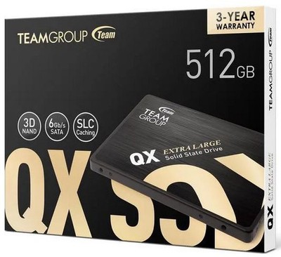 Team Group QX 2.5'' 512GB SATA III 3D NAND SSD, 560MB/s, SLC Caching