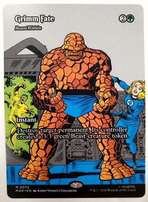 Grimm Fate (Beast Within) - Borderless Mythic - MTG Marvel Super Heroes MAR 0075