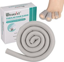 Toe Sleeve with Overlap Large Size 1" Inner Diameter 36" Roll, Grey Sponge Toe