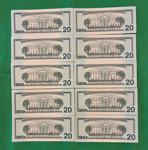 New Uncirculated TWENTY Dollar Bills $20  Series 2017A Sequential $200 Lot of 10 - Picture 12 of 13