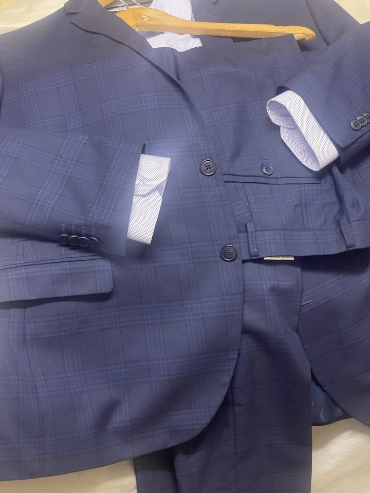 Terno masculino LAMBRETA-OFFICIAL PRODUCTS-slim-fit-2botões-3 peças entalhado Reino Unido-46R - Imagem 3 de 4