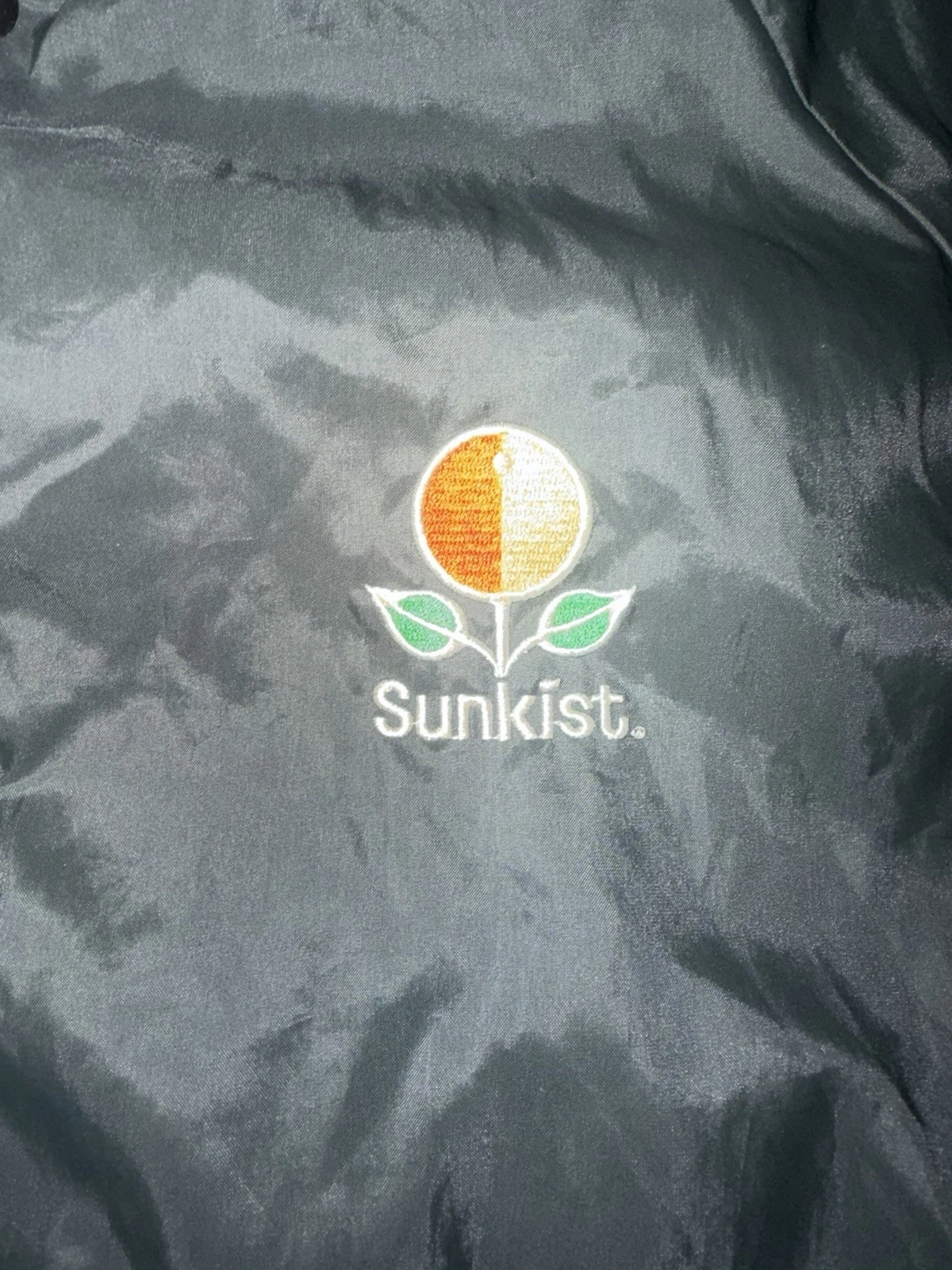 Dunbrooke Pla-Jac Sunkist Logo Black Snap Front Bomber Jacket Men’s XL - product detail image 2